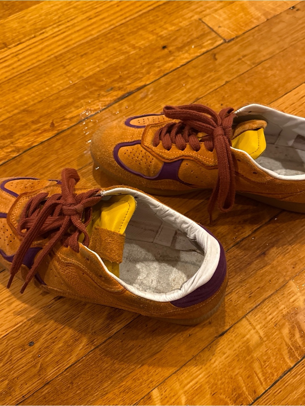 Women’s Suede Casual Aloha Sneakers in Orange with Purple - Picture 4 of 4